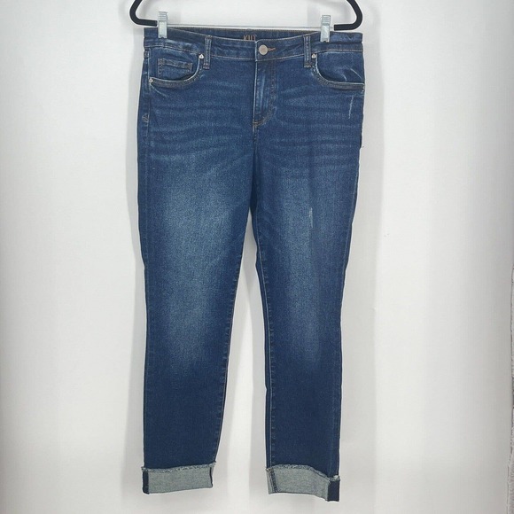 Kut from the Kloth Denim - Kut From The Kloth Jeans Womens 10 Ankle Straight Leg Cuffed Denim Blue